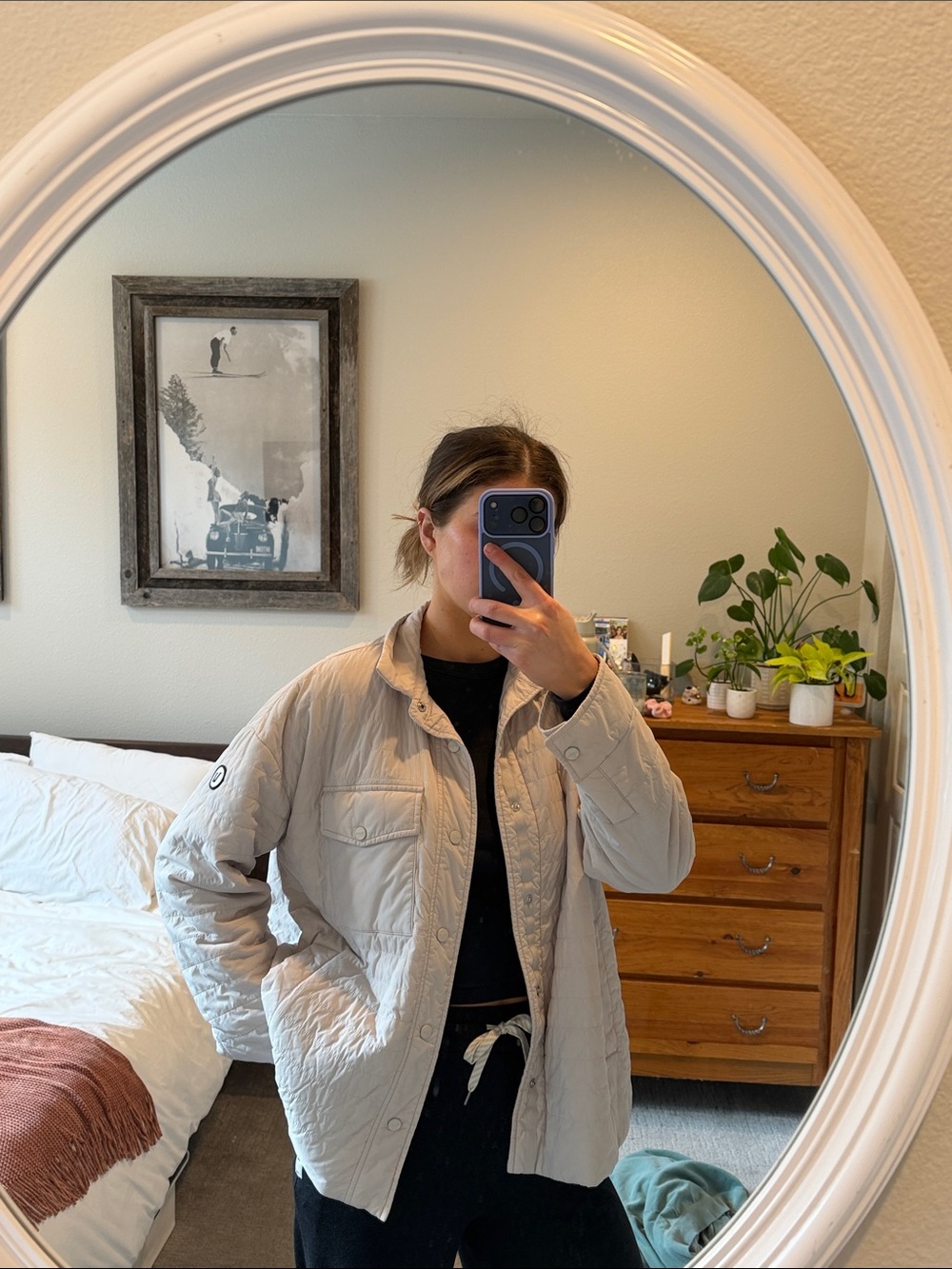 Vuori Light Beige Quilted Puffer Jacket